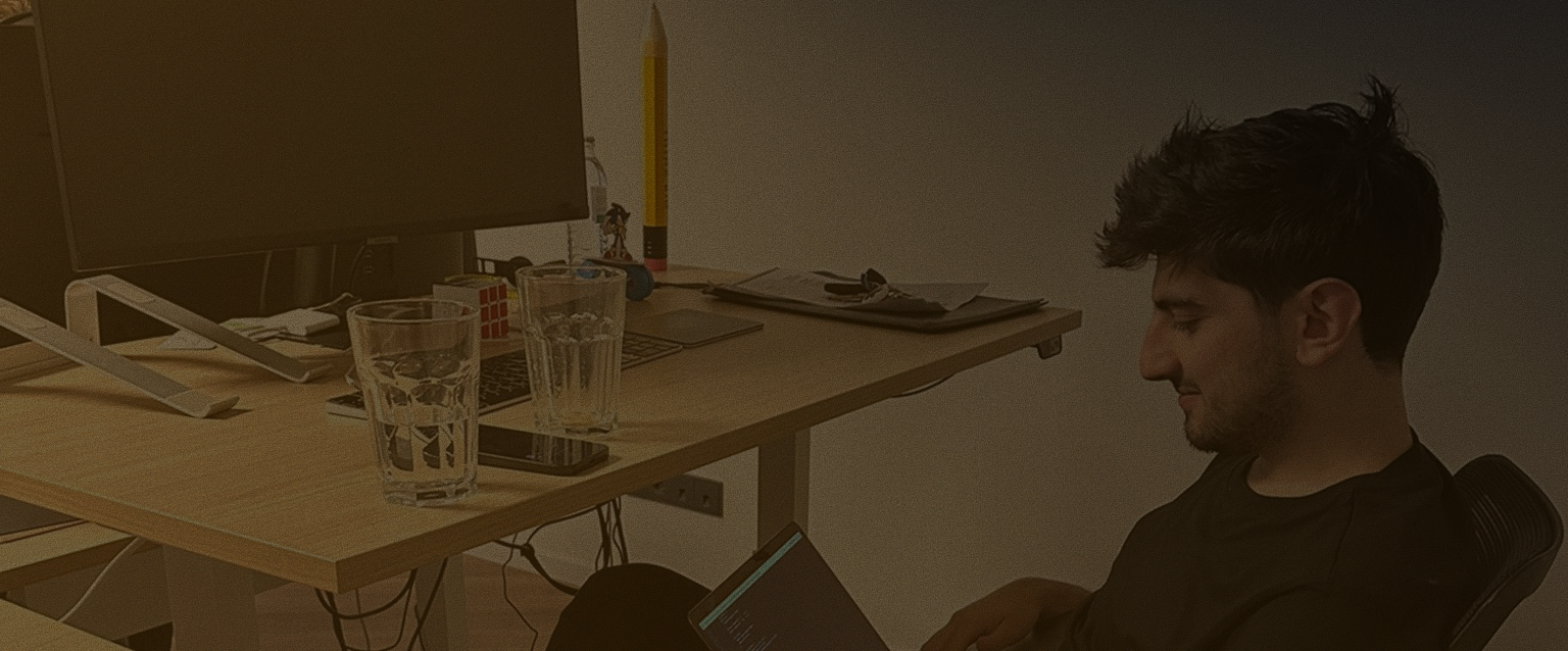 Tariq, founder of Simulator86, in the office in Amman